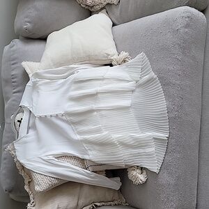 Massimo dutti off white mini dress ruffle size 2